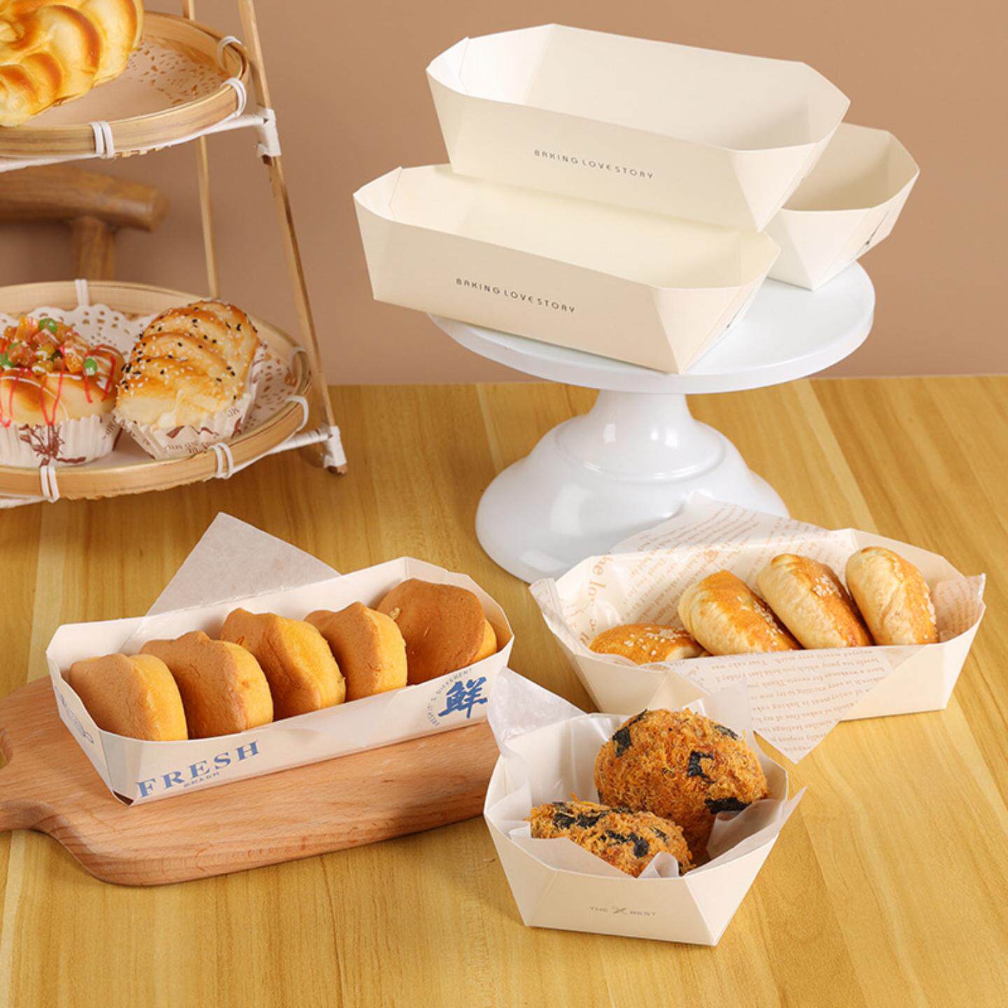 烘焙船型盒子点心泡芙包装盒豆蓉烧盒一次性小酥芙面包八角盒