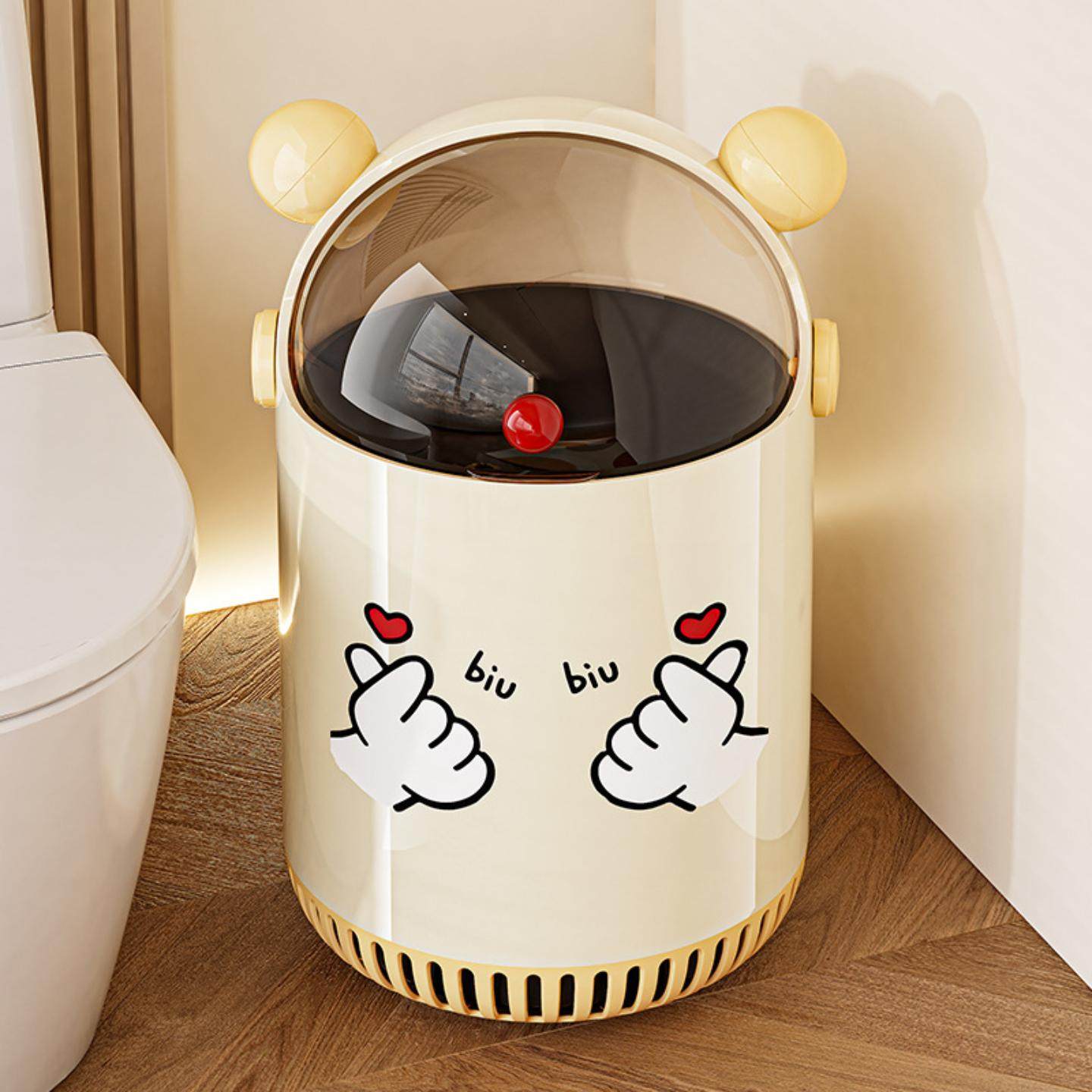 家用新款垃圾桶卫生间纸篓客厅高颜值可爱大容量带盖垃圾筒