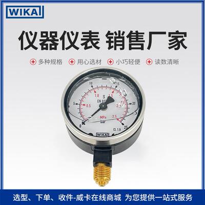 wika不锈钢压力表 重型版本充液型 用于通用工业213.40.063压力表