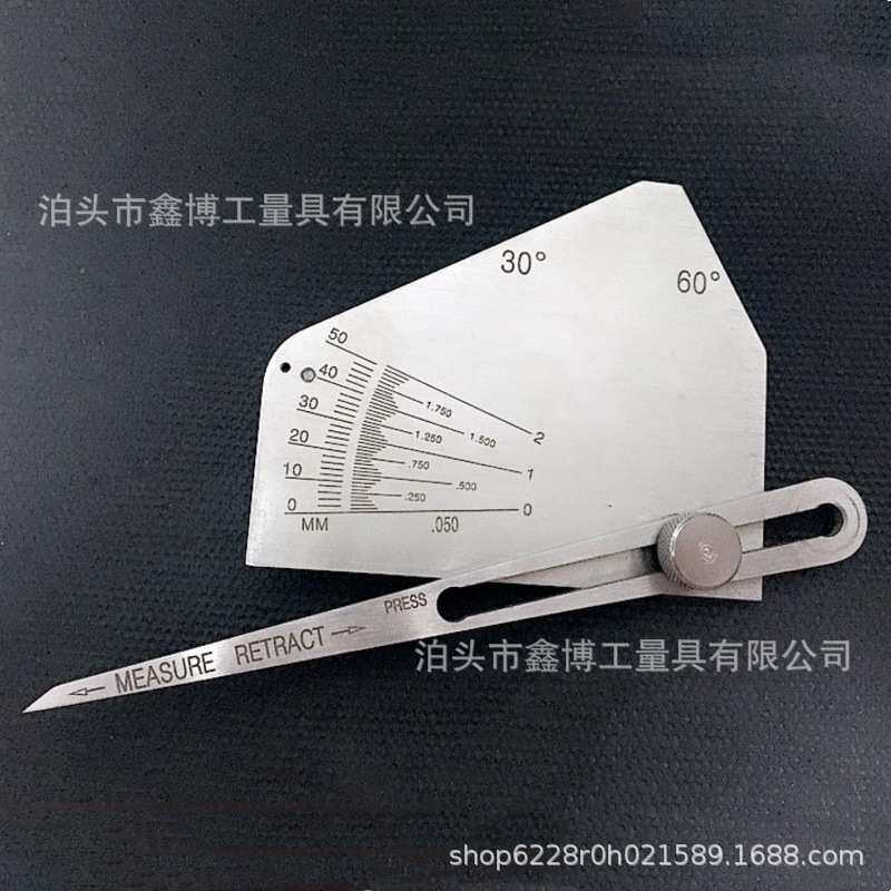 不锈钢角焊缝规HG014焊缝检验尺斜角焊点测量角度规60度角MEASURE