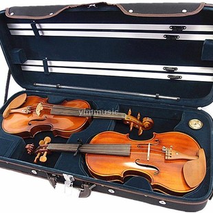 特惠木制44小提琴中提琴盒两只装琴盒琴箱双琴盒硬盒非碳纤维琴盒