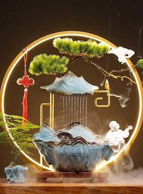 招财生财流水摆件循环水喷泉水车创意客厅办公室桌面乔迁开业礼品