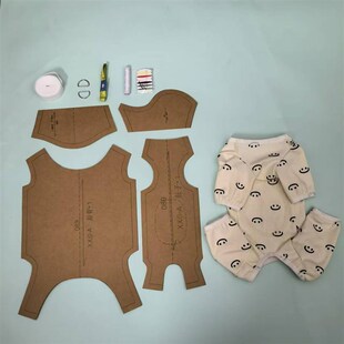 猫咪狗狗包肚子diy自制防着凉四脚衣泰迪比熊旧衣改造牛皮纸样