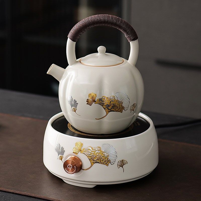 电陶炉苏打釉陶壶家用煮茶壶烧水壶泡茶煮茶炉明火炉提梁壶侧把壶