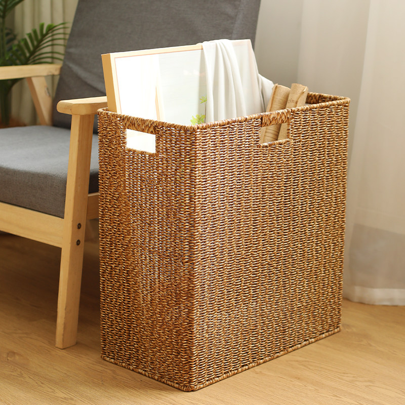 编织收纳筐家用脏衣篮洗衣篓客厅电视柜边角储物收纳箱特大号仿藤
