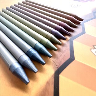 12色无木水彩棒复古色色无木彩铅水溶性全芯彩铅笔免削涂鸦