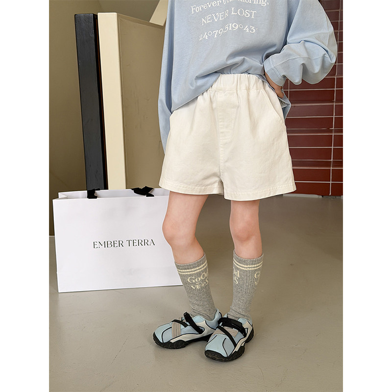 BEIFU贝芙 儿童春夏装百搭全棉贴标休闲短裤女童韩版洋气简约热裤