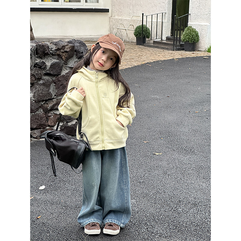 BEIFU贝芙 儿童秋冬280g奥利绒连帽卫衣女童韩版宽松加厚加绒外套