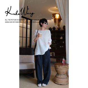 春夏天然会呼吸100汉麻镰刀休闲裤 氧气裤 X3416C07K02 WANG KOKO