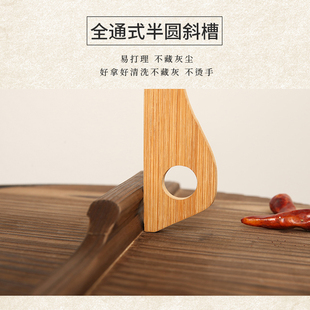 木锅盖家用老式实木圆形木头盖子炒锅杉木把手大铁锅30cm厨房架子