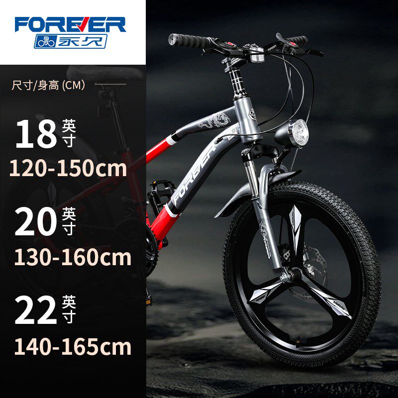 永久牌青少年6-15中大童山地自行车变速省力车男女孩学生减震单车