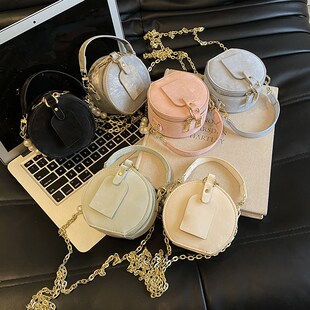 百搭女童包包洋气圆饼斜挎包公主手拎包外出配饰小女孩迷你零钱包