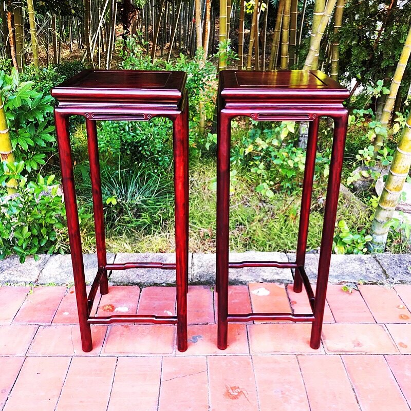 红木家具赞比亚血檀花架紫檀明式花几落地古典客厅家居花卉盆景架