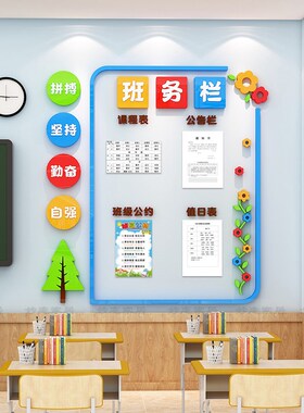 班级装饰墙贴教室班务公告栏课程表文化墙贴每周之星小学环创主题