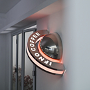 店铺招牌 引人注目 半圆镜面灯箱广告牌 创意定制造型