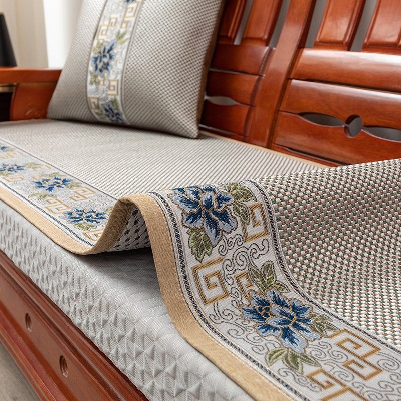 红木沙发坐垫夏季凉席垫布座垫冰藤防滑中式实木椅子凉感沙发垫