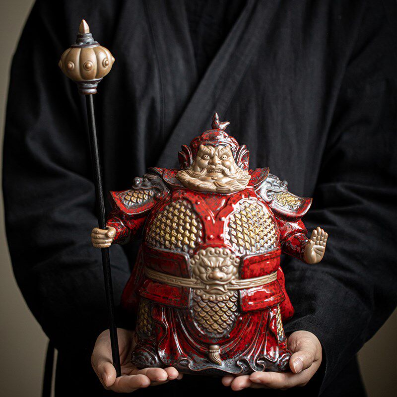 陶瓷大号门神哼哈二将中式摆件创意家居客厅门口装饰乔迁礼品