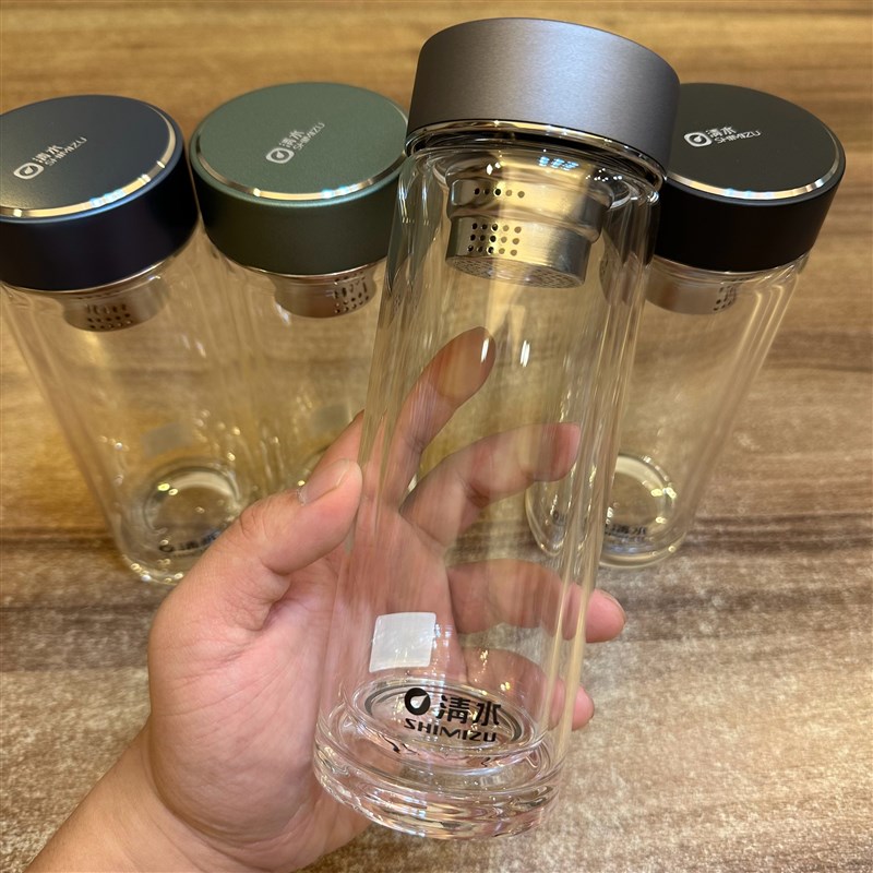 单层双层玻璃杯厚实杯底通透杯身磨砂杯盖带滤网泡茶水杯茶杯