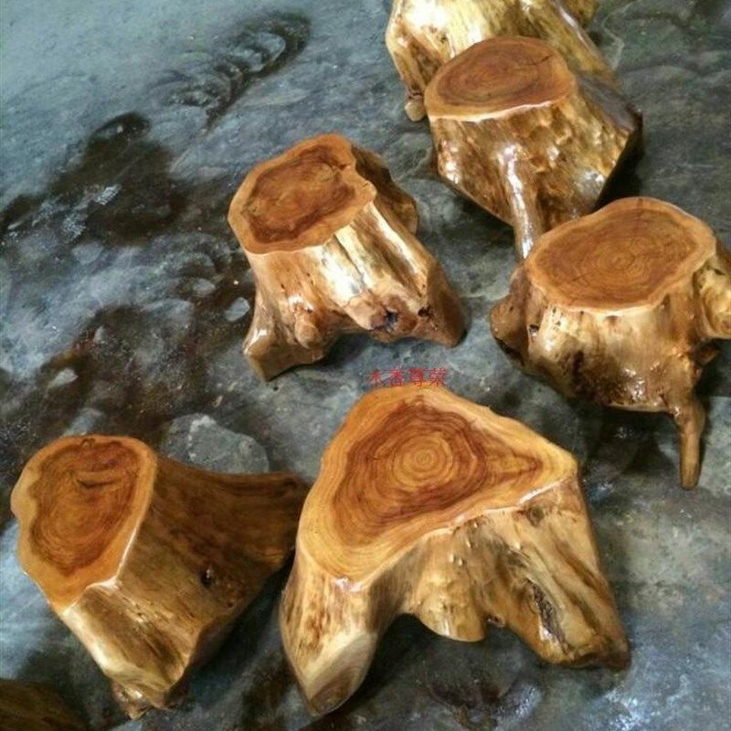 根雕凳子原木墩花桩树墩茶几茶树凳实木杉木桌根树架摆件木头底座