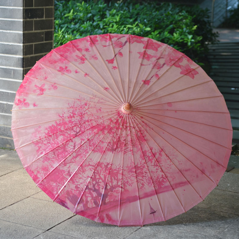 古风油花伞女古典风江南防雨实用舞蹈汉生伞【三服三世十里桃纸】
