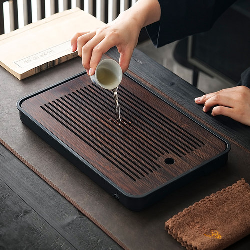 2023新款茶盘家用小型沥储水式茶台功夫茶具茶海干泡托盘蓄排两用