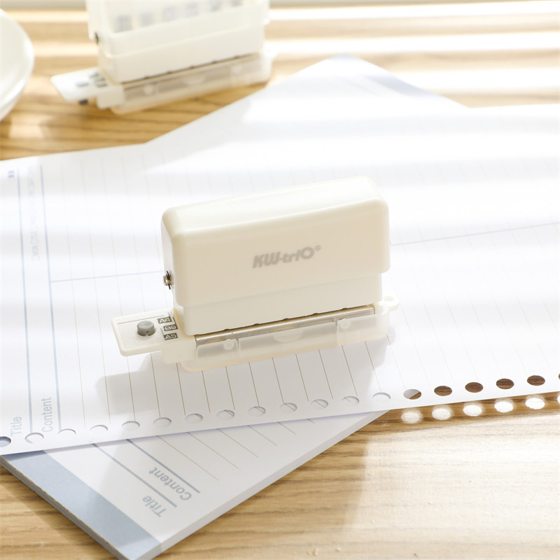 简约装订打孔机A5可调B5打孔器A4活页本小型圆环孔打洞器装订文具