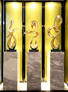 现代抽象树脂雕塑摆件酒店样板房软装艺术摆设玄关会所桌面装饰品