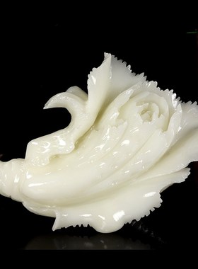 天然阿富汗白玉白菜摆件玉石百财招财聚财开业乔迁礼品客厅装饰品