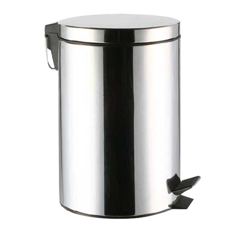 敏胤410不锈钢圆形脚踏式垃圾桶含内胆5L/8L/12L
