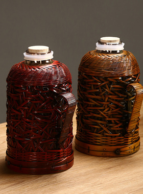 精品纯手工竹编热水瓶玻璃内胆开水瓶暖壶暖瓶保温壶便携老式茶壶