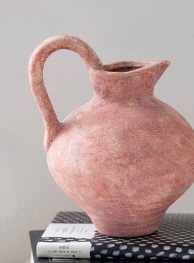 现代复古艺术感侘寂风陶罐花器民宿酒店博古架书柜陶瓷装饰品摆件