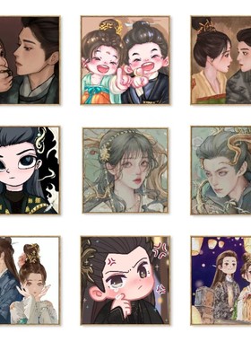 数字油画DIY苍兰诀Q版东方青苍小兰花填色手绘简单丙烯颜料装饰画