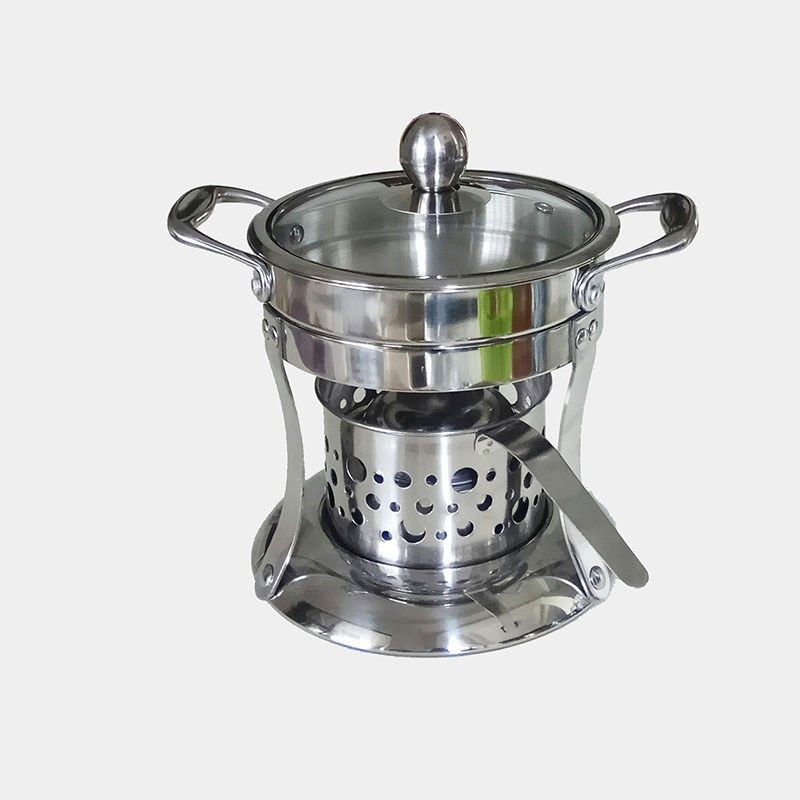 酒精炉小火锅304不锈钢加厚明鼎炉迷你一人一锅学生宿舍便携