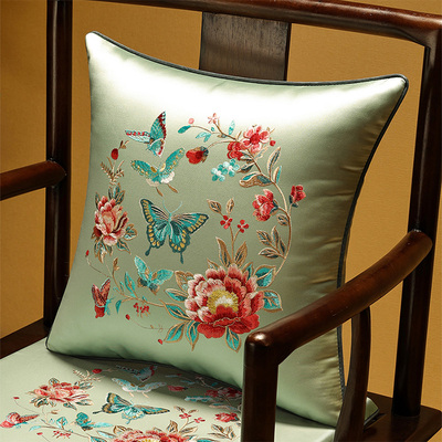 中式抱枕椅子靠垫客厅红木沙发靠枕床头腰枕靠背办公室椅护腰靠包