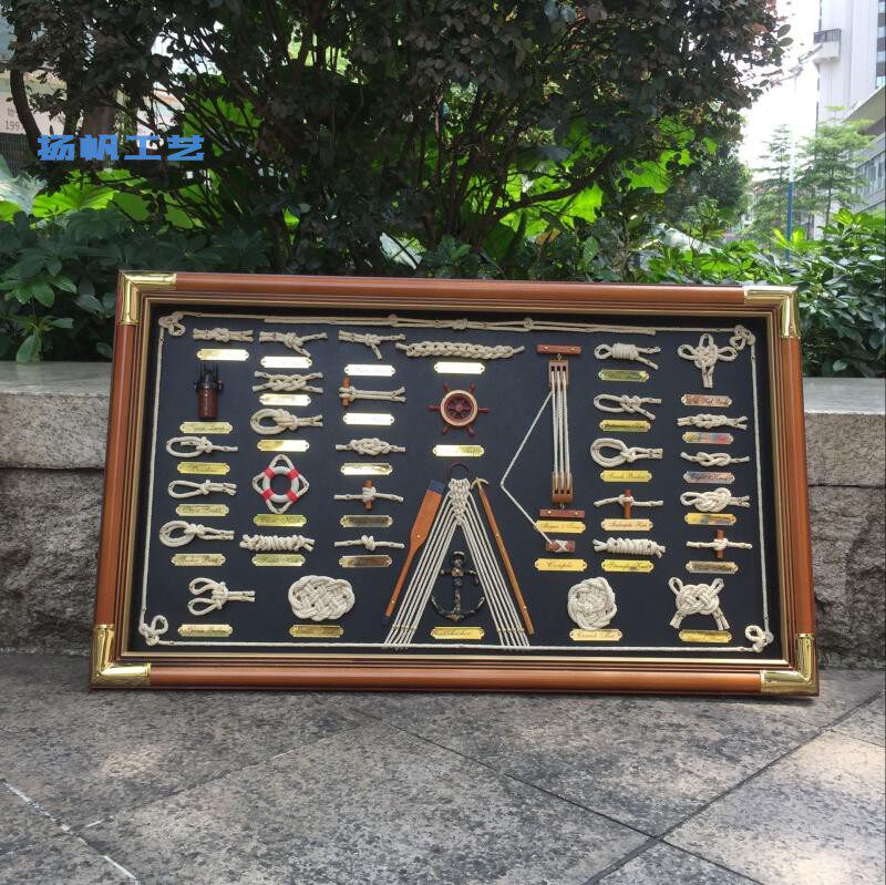 欧式实木水手结画框家居沙发背景墙装饰室内装饰画绳结装饰挂画