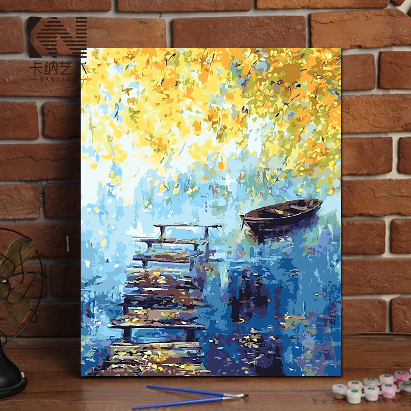 diy数字油画 风景抽象手工填色解压油彩定制大幅客厅卧室装饰画,家居饰品,DIY/数字油画,淘宝优惠券,粉丝福利购,淘宝优惠卷