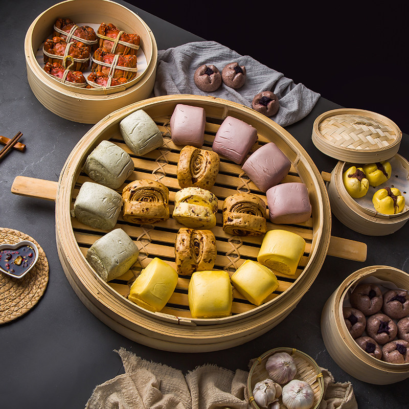 蒸皇商用大号竹蒸笼加厚加深小笼包家用竹制蒸笼馒头包子专用蒸笼