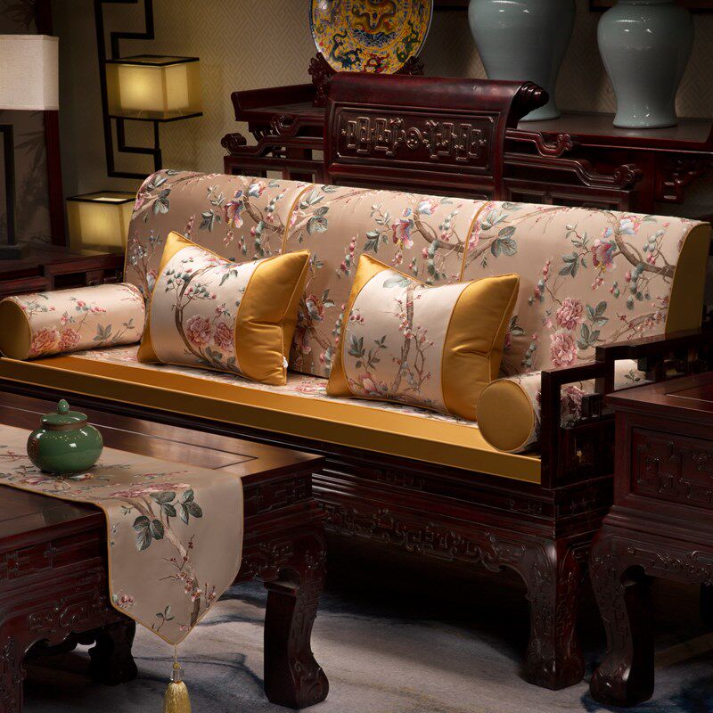 中式红木沙发坐垫座垫定做防勾丝家用客厅实木家具乳胶垫四季通用