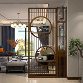 中式 屏风隔断玄关卧室书房格栅实木屏风柜屏风隔断进门客厅遮挡