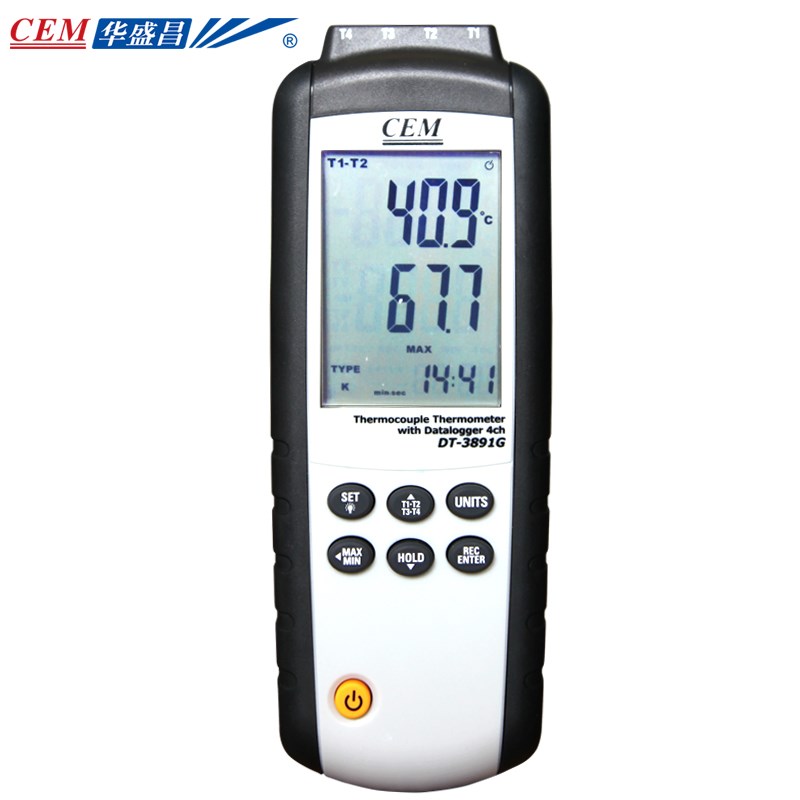 CEM华盛昌DT-3891G多路温度测试仪四通道K型热电偶探头工业测温仪