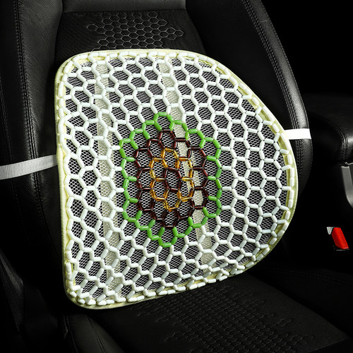 汽车护腰办公室夏季透气手工陶瓷玻璃珠车用腰靠垫枕托冰珠凉靠背