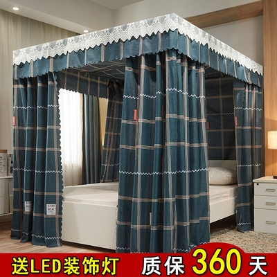 全封闭强遮光床帘蚊帐2023新款家用卧室一体式床幔含支架床围帘子