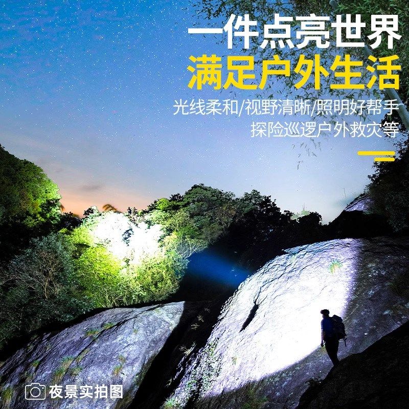 头灯新款强光超亮超长续航充电户外赶海感应头戴式夜钓鱼专用矿灯