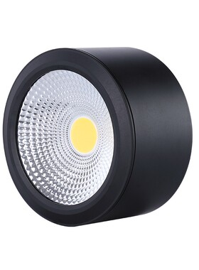 明装cob筒灯黑色led吸顶式免开孔3W5W7W10W12W15W天花灯卧室客厅