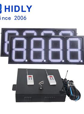 呼和浩特16寸RS485电脑通讯加油站油价屏8888白色遥控数字价格牌