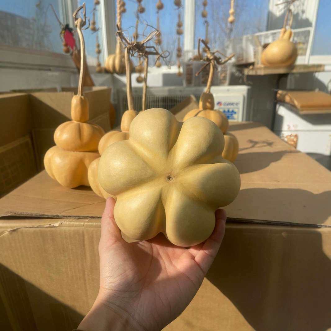 厂家 工艺葫芦招财金蟾葫芦勒扎葫芦异形花墩中号本色葫芦摆件