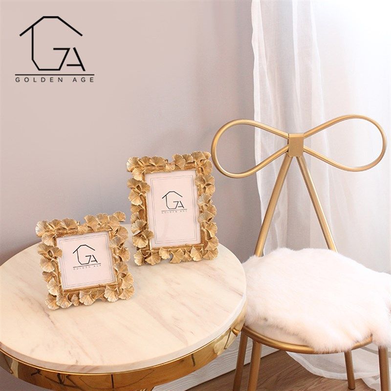 创意欧式复古金色杏叶4寸6寸长方形婚纱照树脂相框摆台画框装饰品,家居饰品,相框/画框,淘宝优惠券,粉丝福利购,淘宝优惠卷