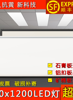 600x1200LED平板灯工程面板灯450x900集成铝扣板吊顶灯暖光嵌入式