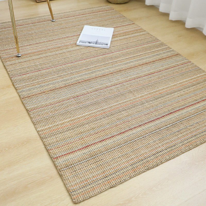 久忆简约手工边剑麻地毯天然环保客厅茶几垫卧室茶室书房地垫定制