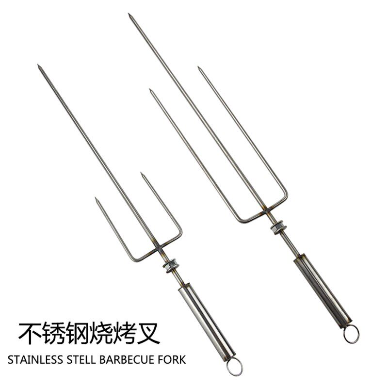 烤羊腿叉 不锈钢加长烧羊排烤肉签子 大号烤鸡兔烤鸭叉烤炉旋转
